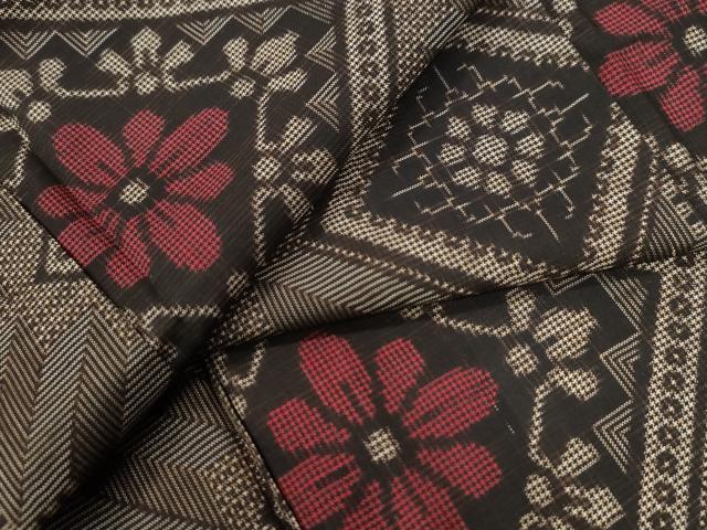 平和屋着物●本場大島紬 龍郷絣 正絹 逸品 CAAZ2960yc