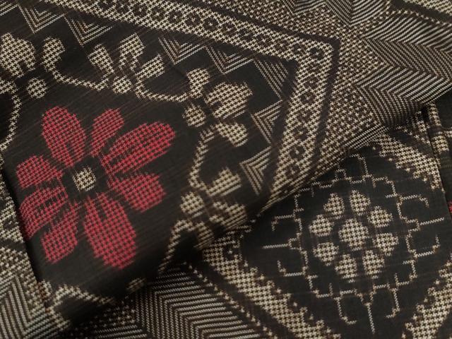 平和屋着物●本場大島紬 龍郷絣 正絹 逸品 CAAZ2960yc