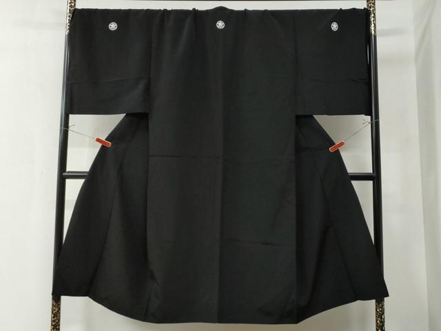 平和屋着物●男性 黒紋付 キングサイズ 洗える着物 CAAZ2974yc