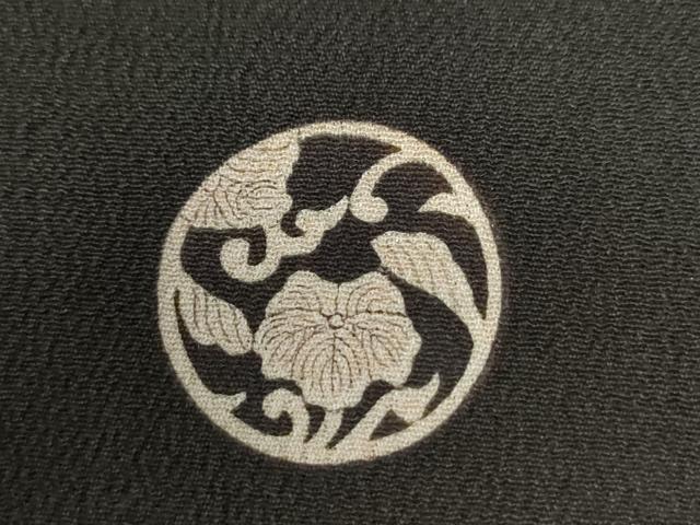 平和屋着物●アンティーク　大正ロマン　黒留袖　刺繍　群鶴風景松文　暈し染め　正絹　逸品　AABG6553ph 平和屋着物○アンティーク 大正ロマン 黒留袖 刺繍 宝船 暈し染め 金