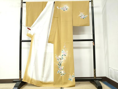 平和屋着物●訪問着　友禅　草花文　暈し染め　正絹　逸品　CAAZ3004yc