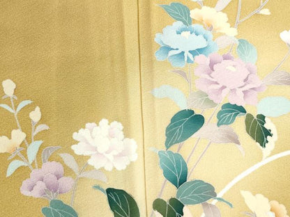 平和屋着物●訪問着　友禅　草花文　暈し染め　正絹　逸品　CAAZ3004yc