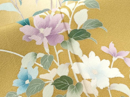 平和屋着物●訪問着　友禅　草花文　暈し染め　正絹　逸品　CAAZ3004yc
