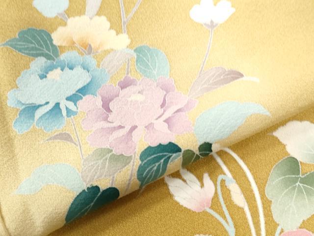 平和屋着物●訪問着　友禅　草花文　暈し染め　正絹　逸品　CAAZ3004yc