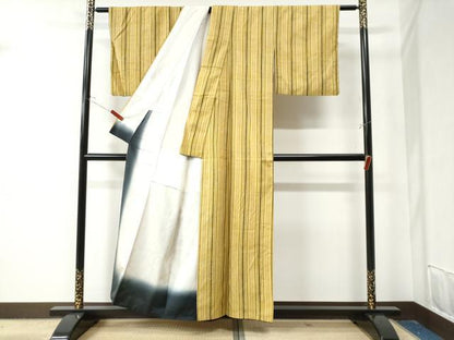 平和屋着物●上質な紬 間道 正絹 逸品 CAAZ3037yc