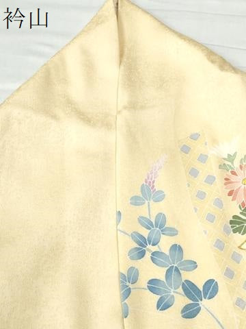 平和屋着物●訪問着 作家物 駒刺繍 扇冊子楽器吉祥花文 金彩 鈴乃屋扱い 正絹 逸品 CAAZ3045yc