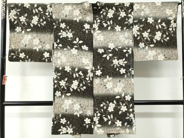 平和屋着物∞長羽織　変わり市松枝桜文　金彩　正絹　逸品　CABE3128yc