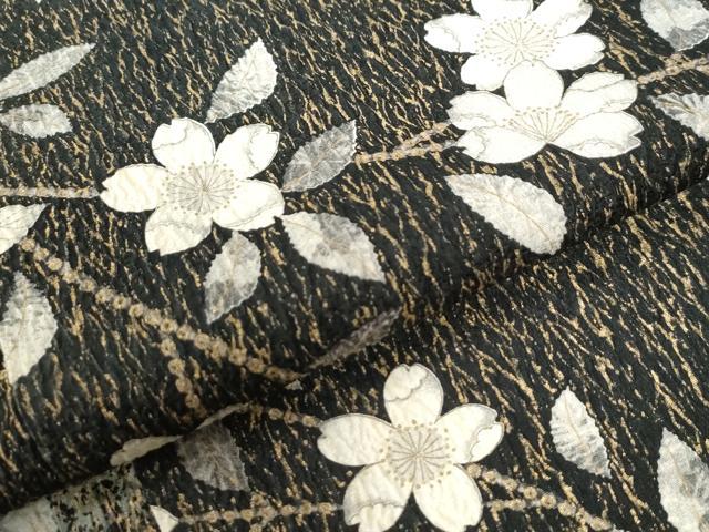 平和屋着物∞長羽織　変わり市松枝桜文　金彩　正絹　逸品　CABE3128yc