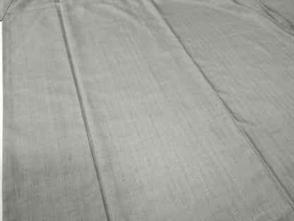 平和屋着物●江戸小紋　紬地　万筋　空五倍子色×樺茶色　正絹　逸品　CABE2856yc