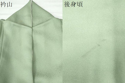 平和屋着物●上質な色無地 山葵色 正絹 逸品 CAAZ3068yc