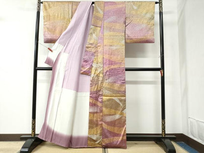 平和屋着物●上質な小紋 吉祥文 金銀彩 正絹 逸品 CAAZ3076yc