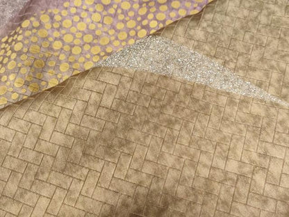 平和屋着物●上質な小紋 吉祥文 金銀彩 正絹 逸品 CAAZ3076yc