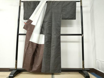 平和屋着物●本場大島紬 龍郷絣 秋名バラ アンサンブル 正絹 逸品 CAAZ3101yc