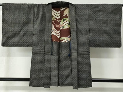 平和屋着物●本場大島紬 龍郷絣 秋名バラ アンサンブル 正絹 逸品 CAAZ3101yc