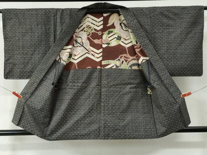 平和屋着物●本場大島紬 龍郷絣 秋名バラ アンサンブル 正絹 逸品 CAAZ3101yc