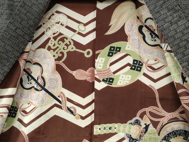 平和屋着物●本場大島紬 龍郷絣 秋名バラ アンサンブル 正絹 逸品 CAAZ3101yc