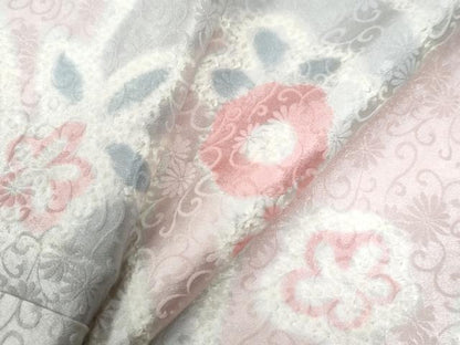 平和屋着物●上質な小紋 絞り 舞花文 暈し染め 正絹 逸品 CAAZ3109yc