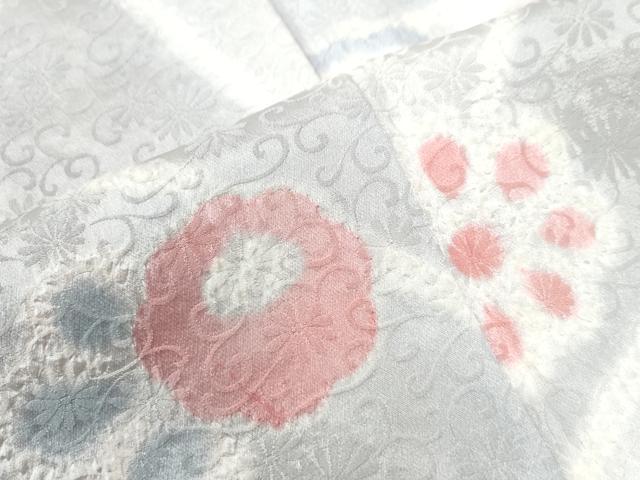 平和屋着物●上質な小紋 絞り 舞花文 暈し染め 正絹 逸品 CAAZ3109yc