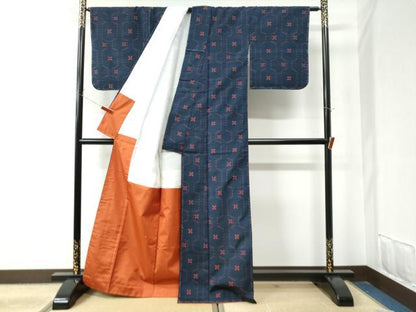 平和屋着物●上質な紬　吉祥文　正絹　逸品　未使用　CAAZ3111yc