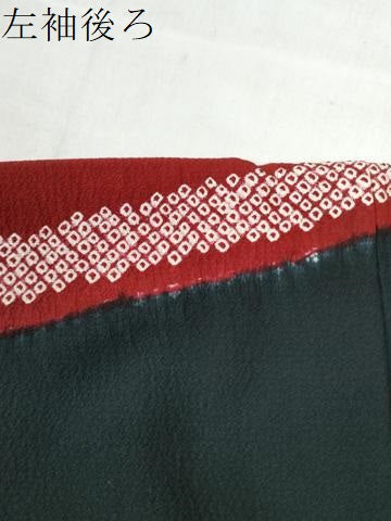 平和屋着物●訪問着 絞り 刺繍 几帳牡丹鈴吉祥花文 黒地 金彩 ロング丈 正絹 逸品 CAAZ3114yc