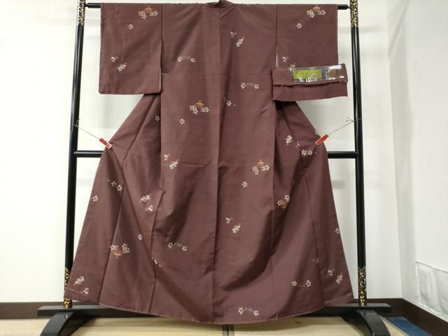 平和屋着物●京の名門・菱屋六右ェ門 紬 唐子 証紙付き 正絹 逸品 CAAZ3128yc