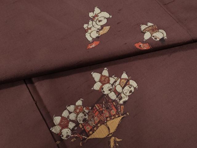 平和屋着物●京の名門・菱屋六右ェ門 紬 唐子 証紙付き 正絹 逸品 CAAZ3128yc