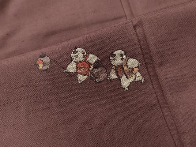 平和屋着物●京の名門・菱屋六右ェ門 紬 唐子 証紙付き 正絹 逸品 CAAZ3128yc