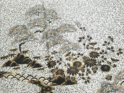 平和屋着物●訪問着　松竹梅花文　たたき染め　金彩　正絹　逸品　CAAZ3137yc