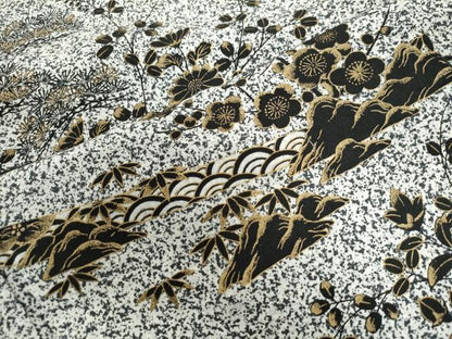 平和屋着物●訪問着　松竹梅花文　たたき染め　金彩　正絹　逸品　CAAZ3137yc