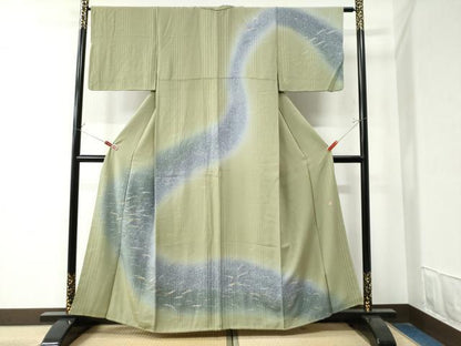 平和屋着物●訪問着　作家物　溢れ松葉　暈し染め　金彩　正絹　逸品　CAAZ3138yc