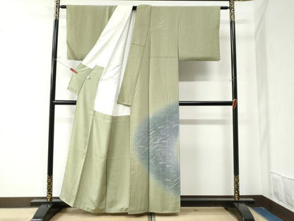 平和屋着物●訪問着　作家物　溢れ松葉　暈し染め　金彩　正絹　逸品　CAAZ3138yc