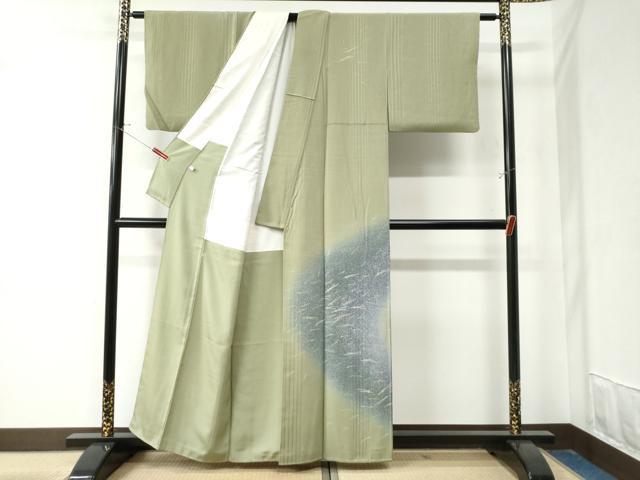 平和屋着物●訪問着　作家物　溢れ松葉　暈し染め　金彩　正絹　逸品　CAAZ3138yc