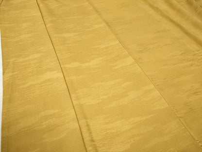 平和屋着物●上質な色無地　霞吉祥地紋　黄唐茶色　正絹　逸品　未使用　CAAZ3144yc