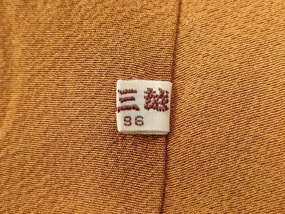 平和屋着物●上質な色無地 琥珀色 三越扱い 正絹 逸品 CAAZ3147yc