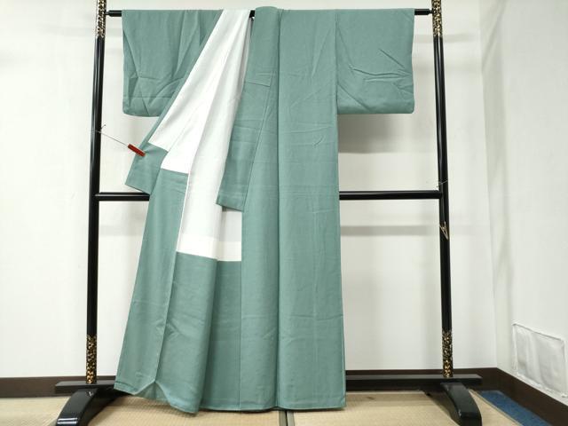 平和屋着物●上質な色無地 吉祥地紋 薄青色 正絹 逸品 CAAZ3153yc