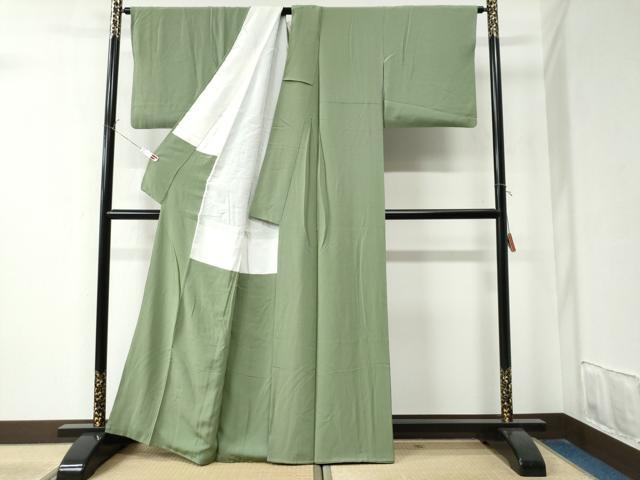 平和屋着物●上質な色無地 柳染色 正絹 逸品 CAAZ3154yc