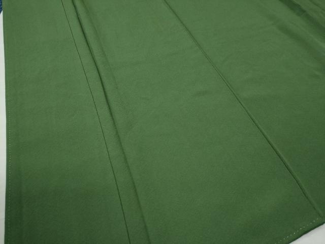 平和屋着物●上質な色無地 松葉色 正絹 逸品 CAAZ3156yc