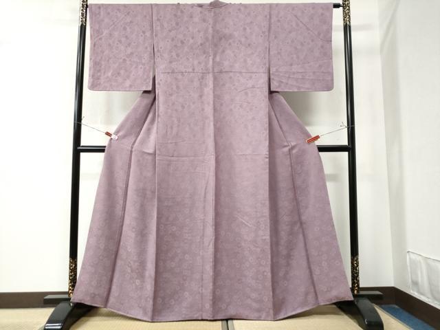 平和屋着物●上質な色無地　菊地紋　浅紫色　正絹　逸品　CAAZ3175yc