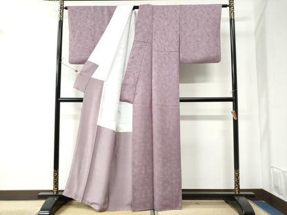 平和屋着物●上質な色無地　菊地紋　浅紫色　正絹　逸品　CAAZ3175yc