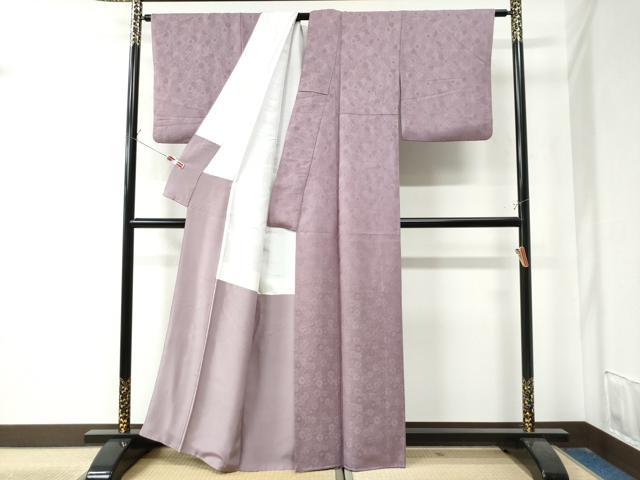 平和屋着物●上質な色無地　菊地紋　浅紫色　正絹　逸品　CAAZ3175yc