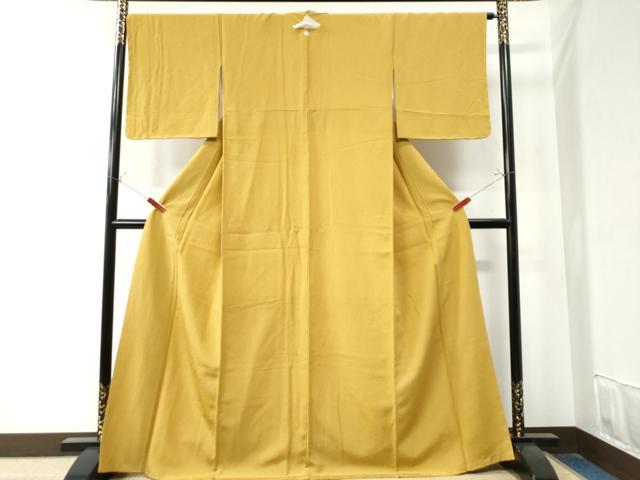 平和屋着物●上質な色無地　山吹色　正絹　逸品　未使用　CAAZ3179yc
