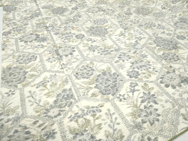 平和屋着物●上質な紬　亀甲牡丹花文　正絹　逸品　CAAZ3183yc
