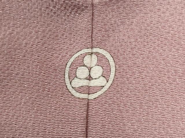 平和屋着物●上質な色無地 作家物 退紅色 鬼しぼ縮緬 正絹 逸品 CAAZ3198yc