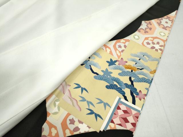 平和屋着物●豪華黒留袖　友禅　作家物　風景吉祥花文　正絹　逸品　CAAZ3202yc