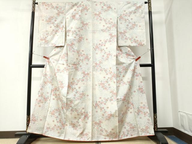 平和屋着物●上質な紬　舞花文　正絹　逸品　CAAZ3211yc