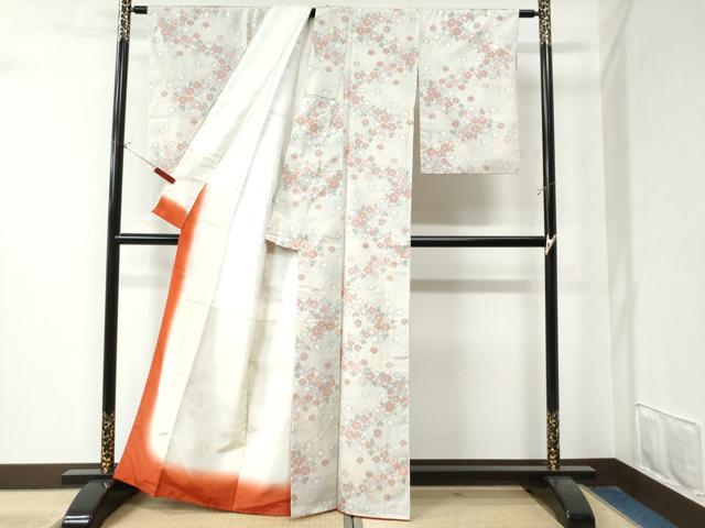 平和屋着物●上質な紬　舞花文　正絹　逸品　CAAZ3211yc