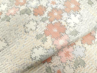 平和屋着物●上質な紬　舞花文　正絹　逸品　CAAZ3211yc