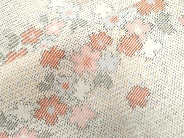 平和屋着物●上質な紬　舞花文　正絹　逸品　CAAZ3211yc