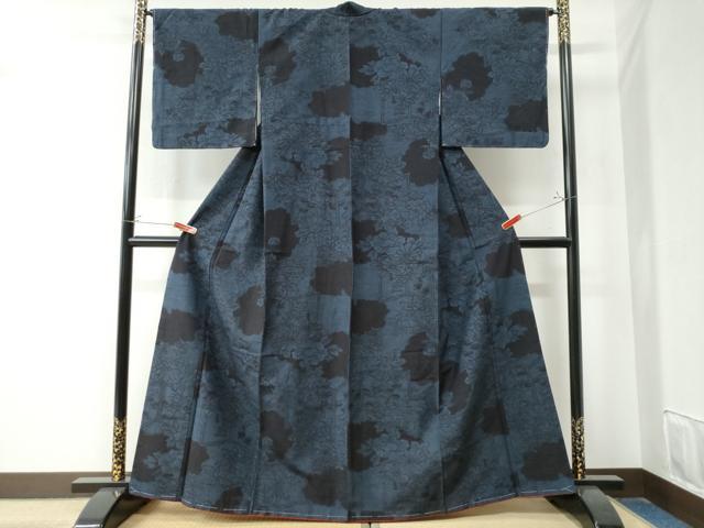 平和屋着物●結城紬　草花文　正絹　逸品　未使用　CAAZ3218yc
