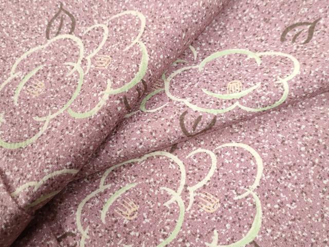 平和屋着物●上質な小紋　椿　たたき染め　正絹　逸品　CAAZ3228yc